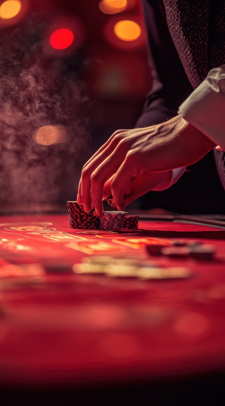 Antarmuka Hood vs Wolf di aplikasi mobile hola88 menampilkan dealer langsung dan kartu permainan
